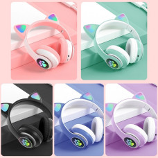 детские Наушники с подсветкой CAT JST-28 Bluetooth черный розовый и Фиолетовый (60)(80)  (100)