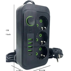 Удлинитель розетка UA Power F09U 4USB Type-C 3 розетки socket	AND -7  (80)