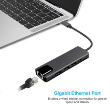 Хаб USB-хаб XoKo AC-500 Type-C to RJ45+HDMI+2xUSB 3.0 (XK-AC500-SL)  AND 6-11  (200)(300)