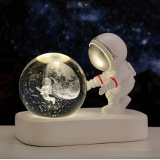 Космонавт светодиодный 3D-ночник в виде хрустального шара с космонавтом.  AND   XL-1708  (36)