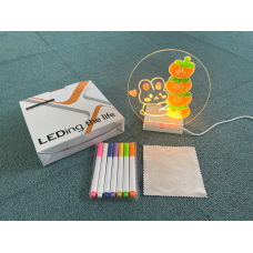 Светильник, ночник, доска для заметок  КРУГЛАЯ    от USB  с Маркером WordPad   20 см   AND 5803 (90)