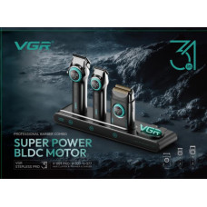 VGR   Машинка для стрижки  с зарядной станцией   +14 насадок  Stepless pro 3 in 1   V-001 *V997 (10)