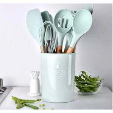 Набор кухонных принадлежностей 12 предметов Kitchen Set( Черн,крас,бел,берюз,роз,черн)       (24)