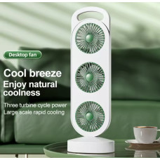 Трехголовочный вентилятор USB Перезаряжаемый  Three head fan	AND LY-856   (50)