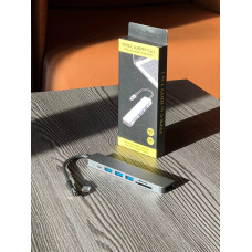 Хаб USB-хаб XoKo AC-500 Type-C to RJ45+HDMI+2xUSB 3.0 (XK-AC500-SL)   AND 7 in 1  (180) (200)
