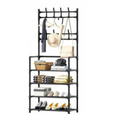 Вешалка для одежды в прихожую с полками для обуви NEWsimple floor clothes   60x26.5x154 БОЛЬШАЯ (20)