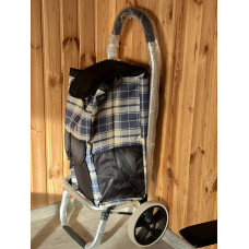 Тележка  SHOPPING CART -D-016-2 в клетку коричневsqй  (8)